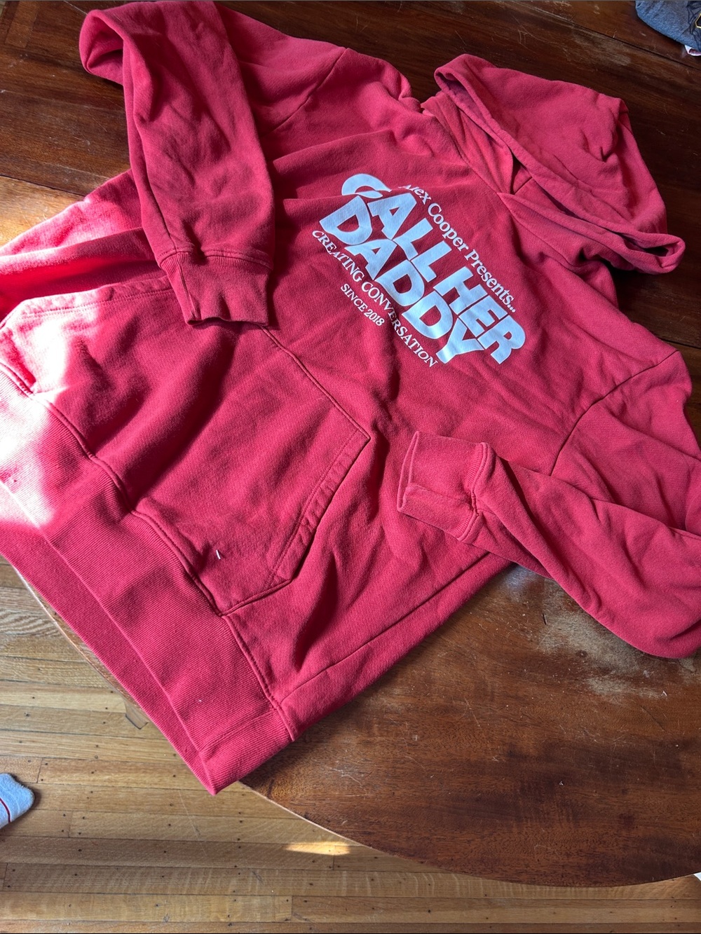 CALL HER DADDY Red Graphic Hoodie - Women